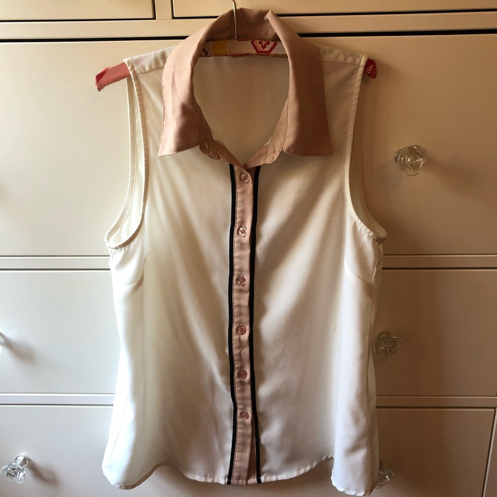 Urban Outfitters Sleeveless Collared Button Up